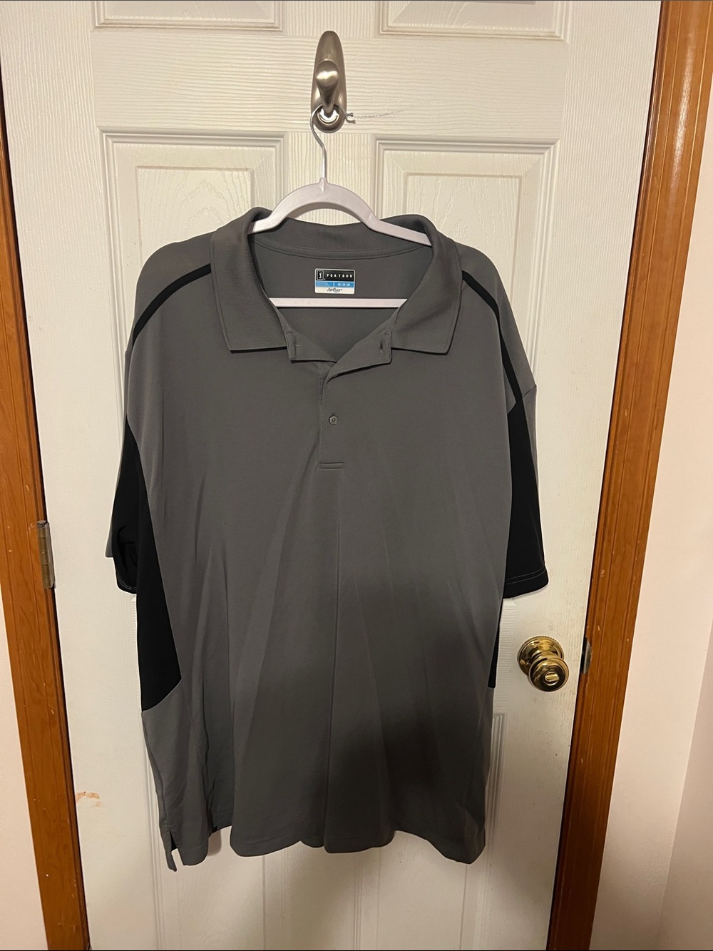 PGA Tour Men’s Gray Polo with Black Side Panels